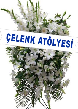 Ayaklı Ferforje Beyaz Çiçekler