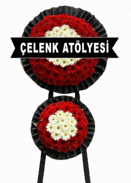 Siyah Arka Fon 2 Katlı VİP Çelenk