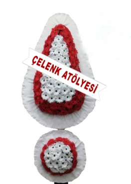 Kırmızı Beyaz İki Katlı Düğün Açılış Çelengi